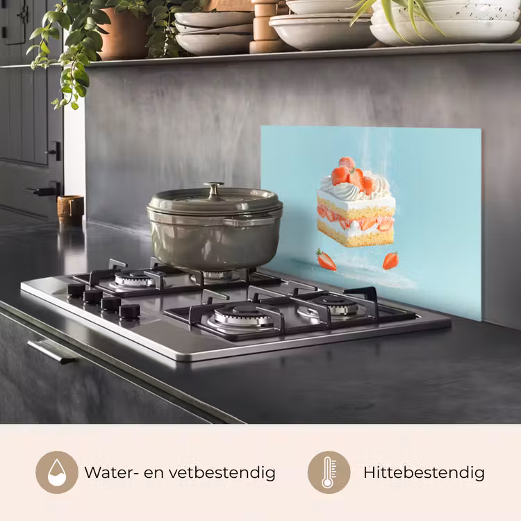 Spatscherm keuken - Slagroom - Taart - Blauw - Eten — 7