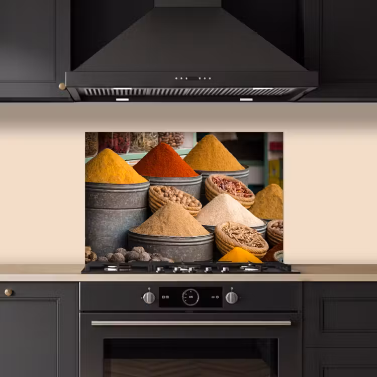 Spatscherm keuken - Specerijenmarkt Impressie — 2