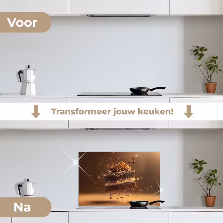 Spatscherm keuken - Taart - Chocolade - Eten - Brownie — 3