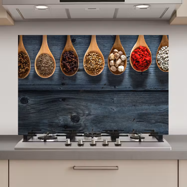 Spatscherm keuken - Houten Lepels Harmonie — 1