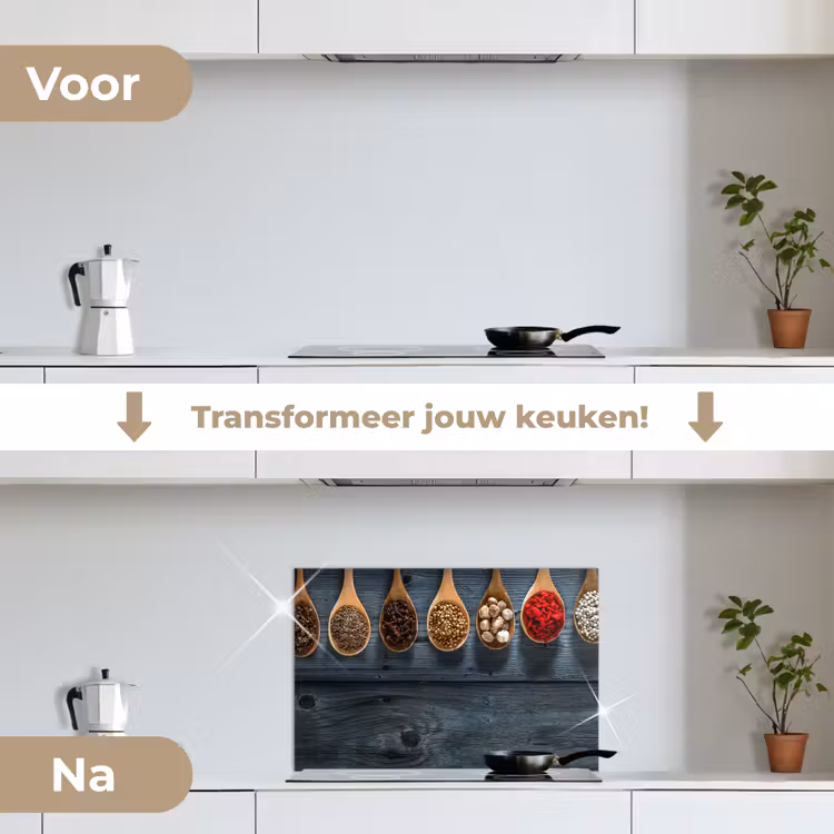 Spatscherm keuken - Houten Lepels Harmonie — 3