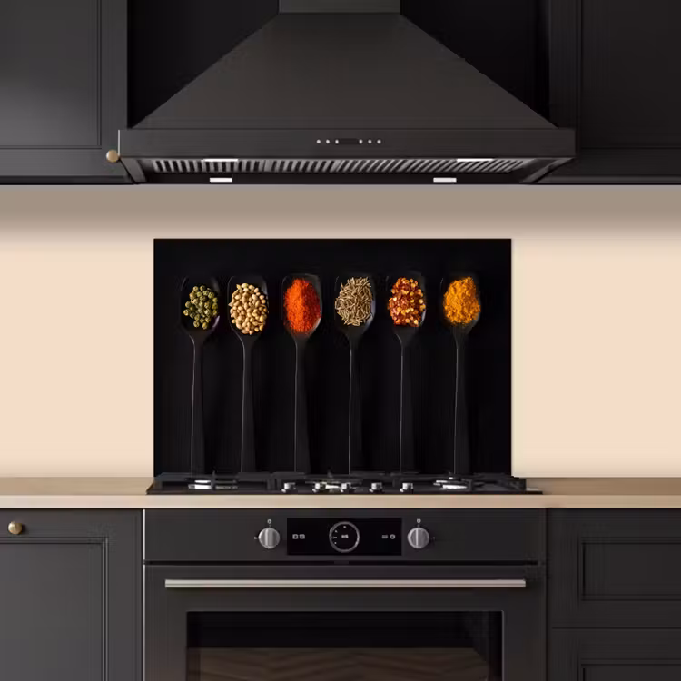 Spatscherm keuken - Kleurrijk Kruiden Kwartet — 2