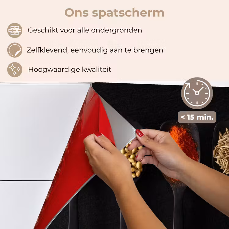 Spatscherm keuken - Kleurrijk Kruiden Kwartet — 4