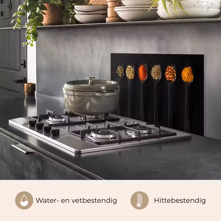 Spatscherm keuken - Kleurrijk Kruiden Kwartet — 7