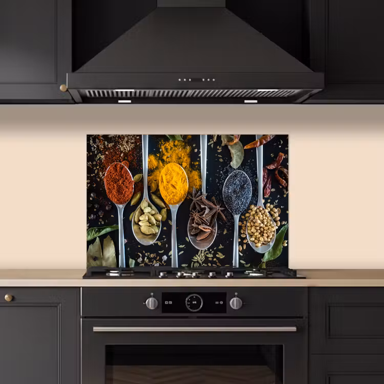 Spatscherm keuken - Mozaïek van Kruiden en Specerijen — 2