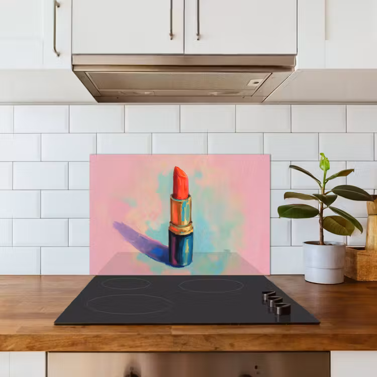 Spatscherm keuken - Lippenstift - Rood - Penseelstreken — 6