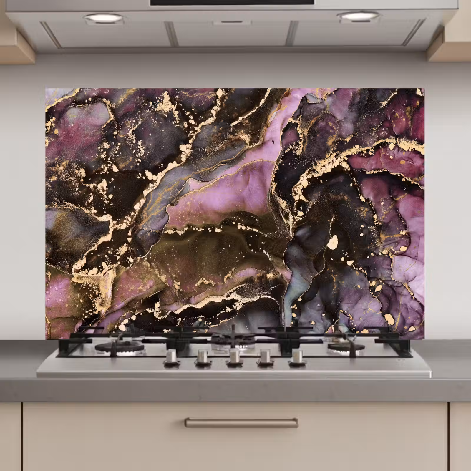 Spatscherm keuken - Marmer - Gold - Steen - Abstract — 1