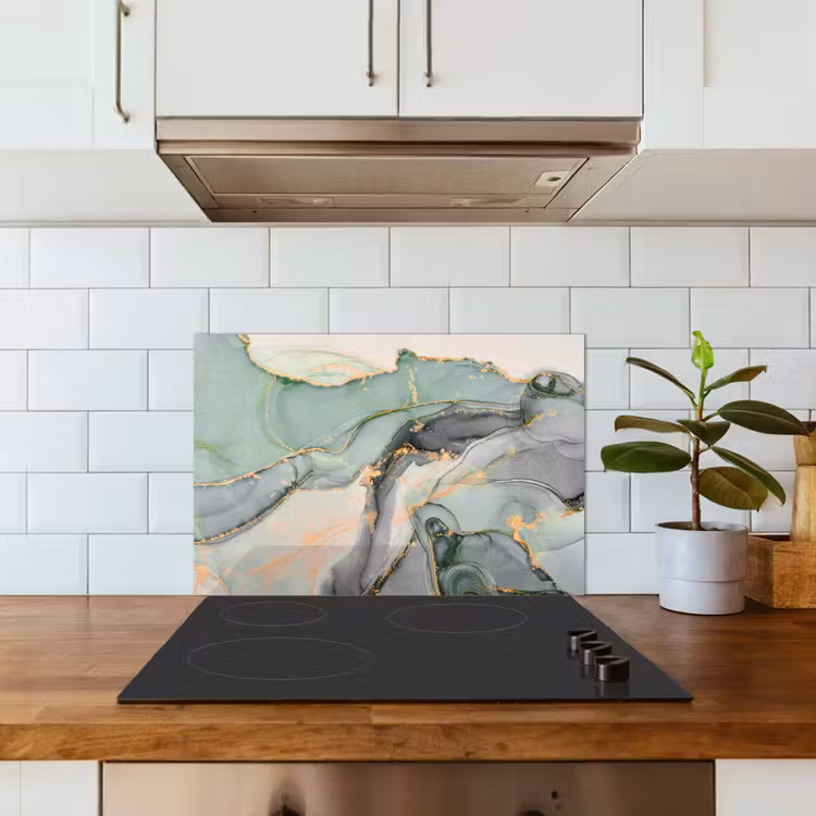 Spatscherm keuken - Goud - Marmer - Groen - luxe - Glitter - Marmerlook — 6