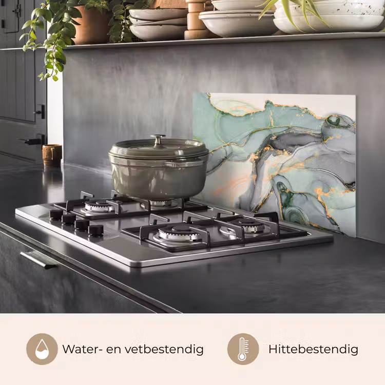 Spatscherm keuken - Goud - Marmer - Groen - luxe - Glitter - Marmerlook — 7