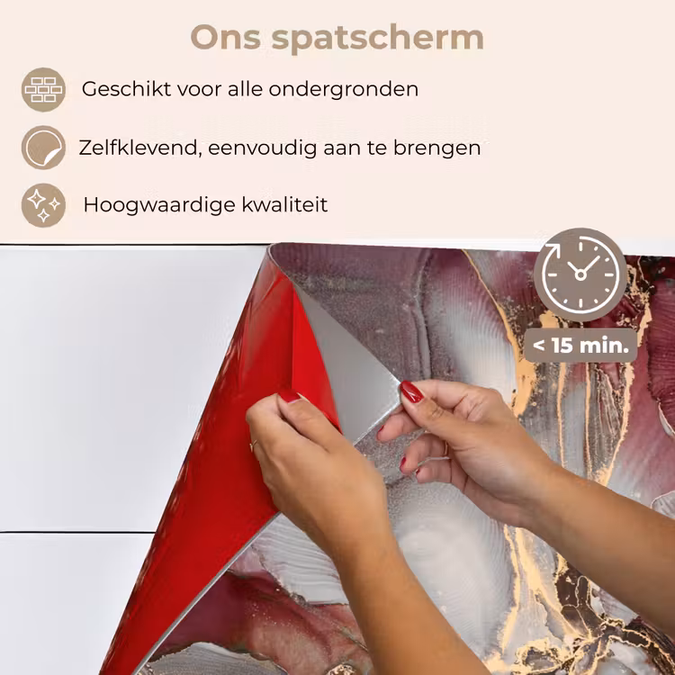 Spatscherm keuken - Goud - Marmer - Paars — 4