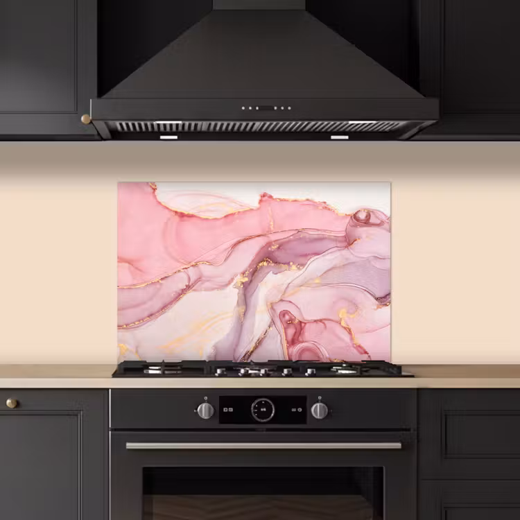 Spatscherm keuken - Goud - Marmer - Roze — 2