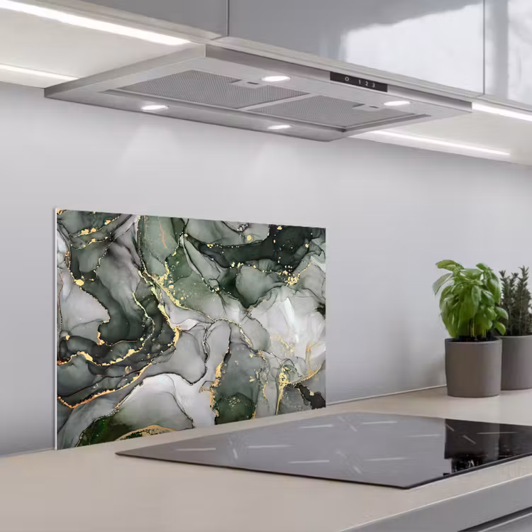 Spatscherm keuken - Luxe - Marmer - Groen — 5