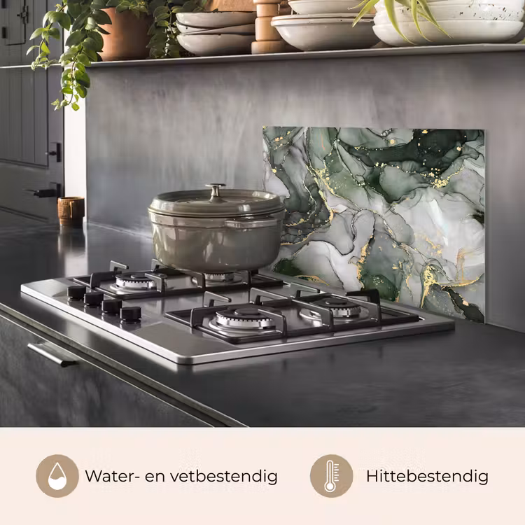 Spatscherm keuken - Luxe - Marmer - Groen — 7