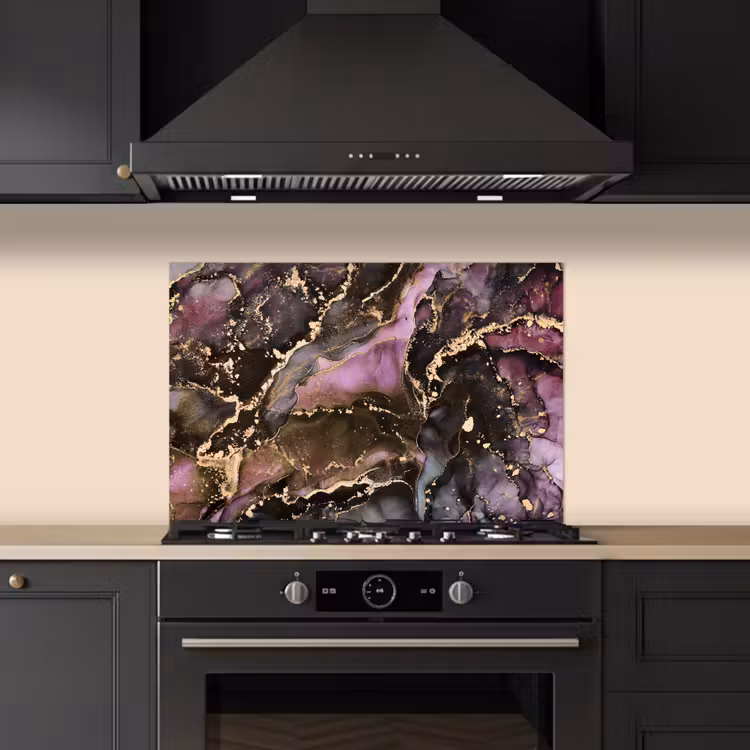 Spatscherm keuken - Marmer - Gold - Steen - Abstract — 2