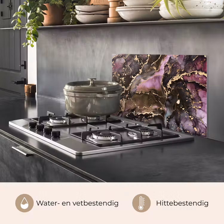 Spatscherm keuken - Marmer - Gold - Steen - Abstract — 7