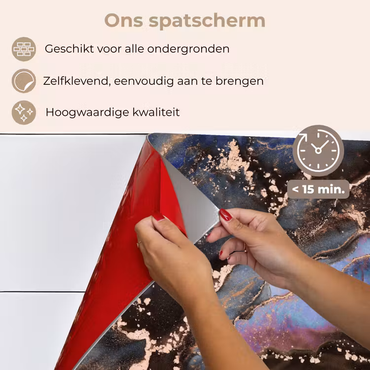 Spatscherm keuken - Marmer - Goud - Rosé — 4
