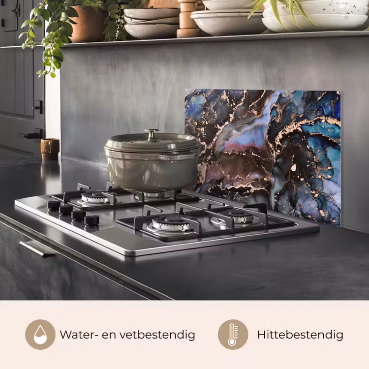 Spatscherm keuken - Marmer - Goud - Rosé — 7