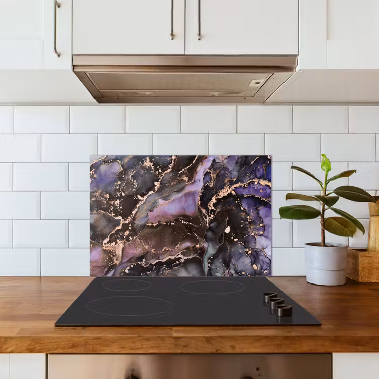 Spatscherm keuken - Marmer - Goud - Roze — 6