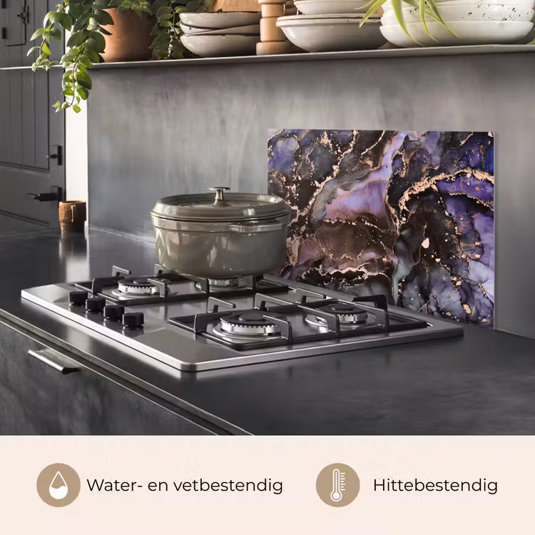 Spatscherm keuken - Marmer - Goud - Roze — 7