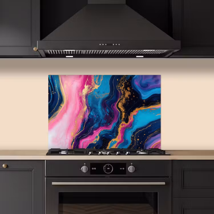 Spatscherm keuken - Marmer - Modern - Goud — 2