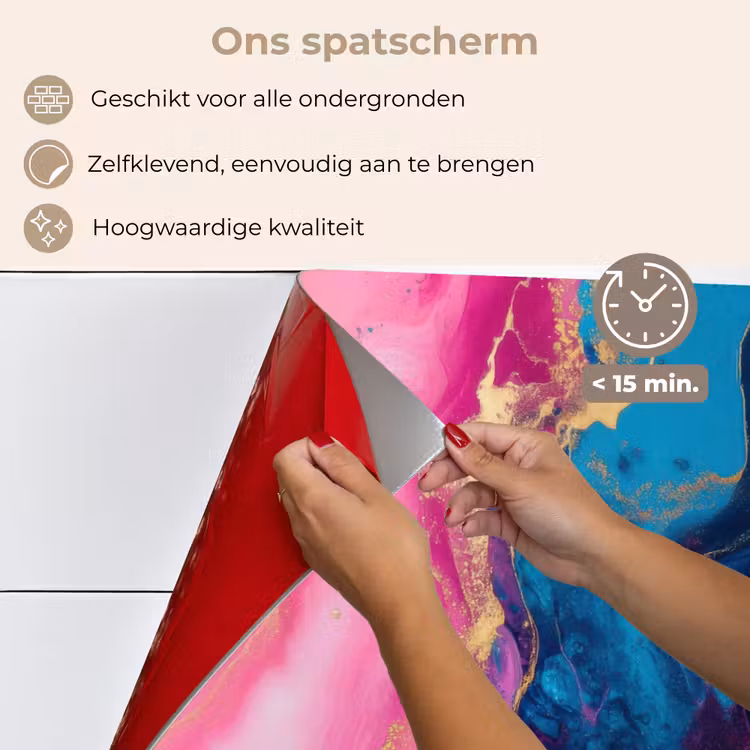 Spatscherm keuken - Marmer - Modern - Goud — 4