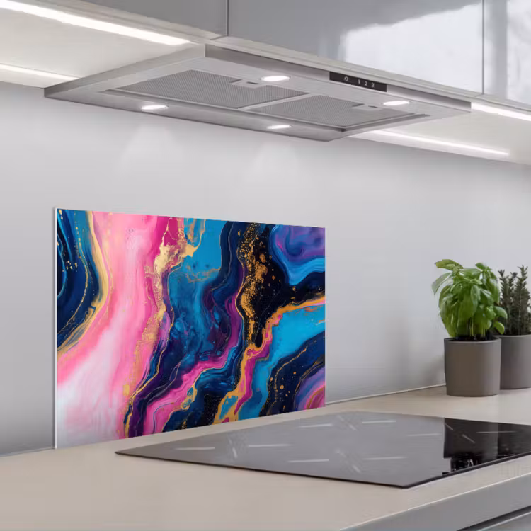 Spatscherm keuken - Marmer - Modern - Goud — 5