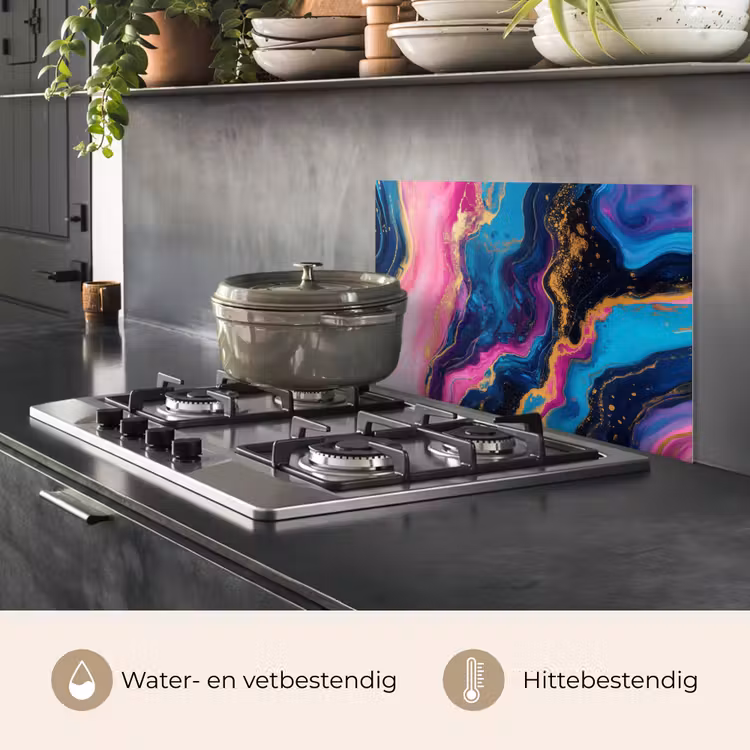 Spatscherm keuken - Marmer - Modern - Goud — 7