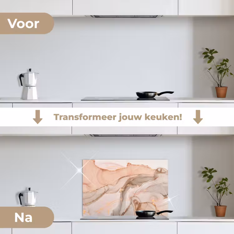 Spatscherm keuken - Marmer - Roze - Rosé — 3