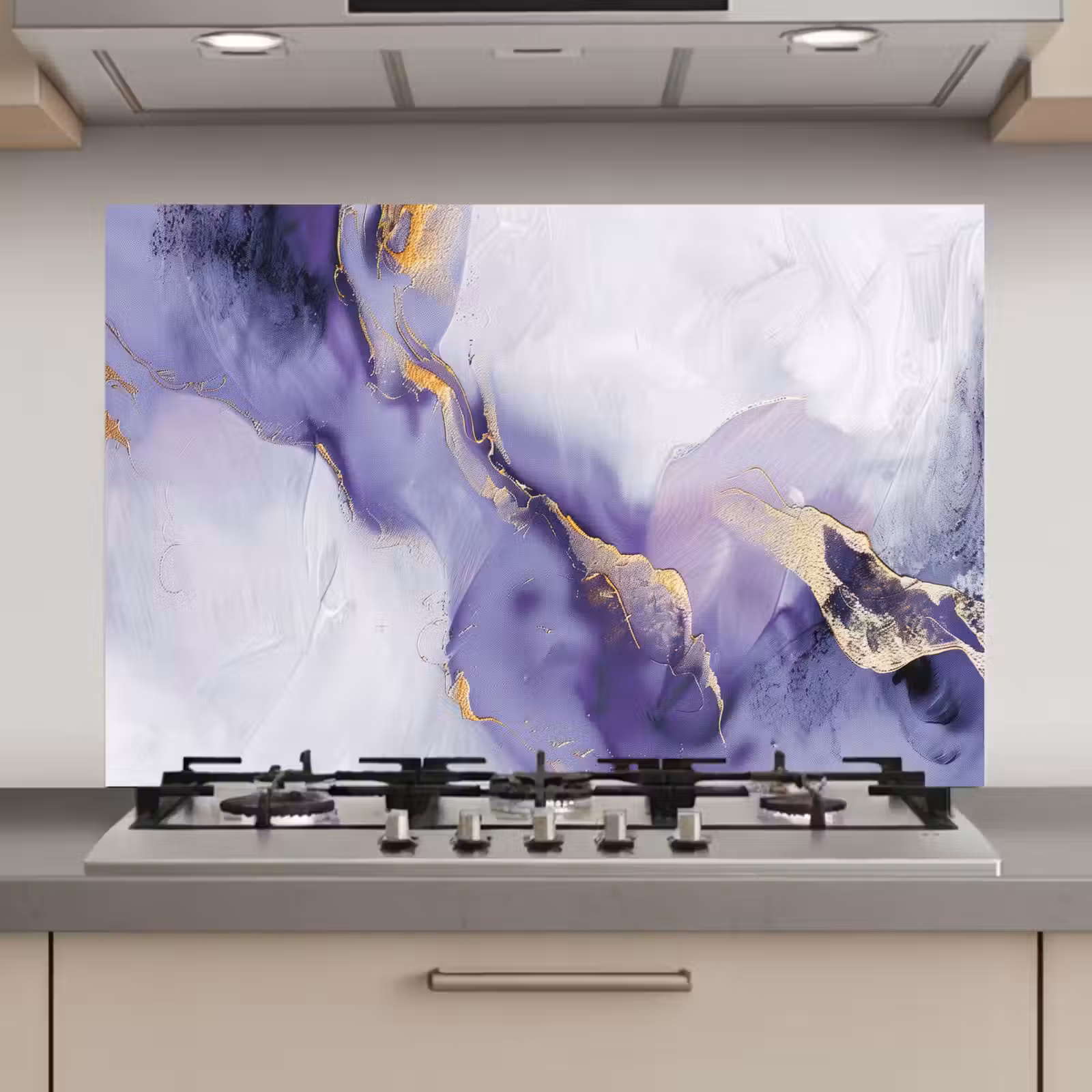 Spatscherm keuken - Paars - Modern - Marmer - Abstract — 1