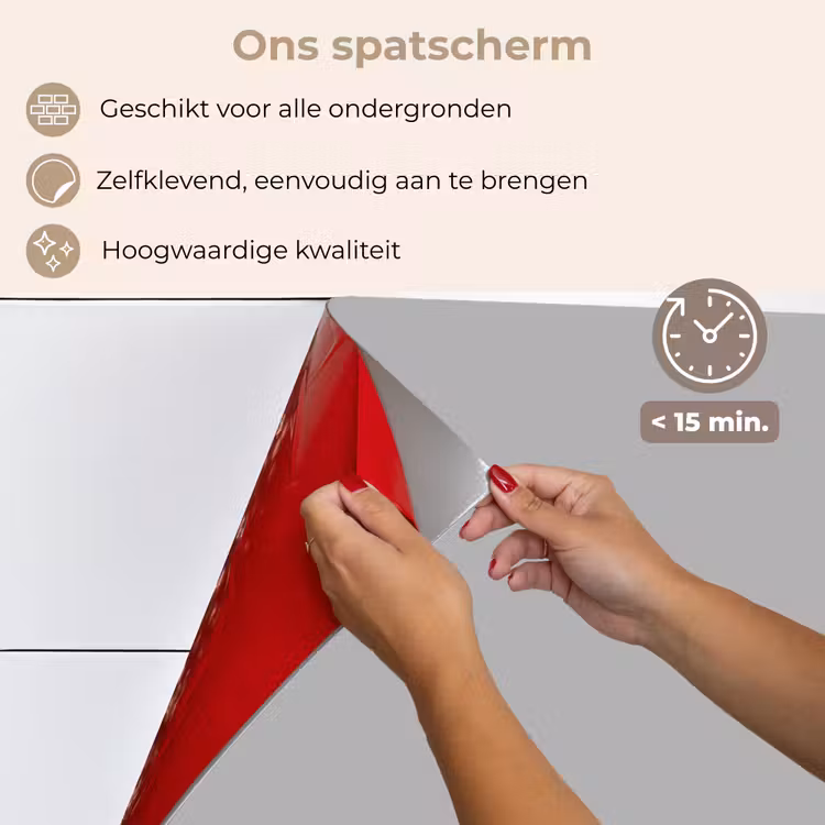 Spatscherm keuken - Grijs - Effen print — 4