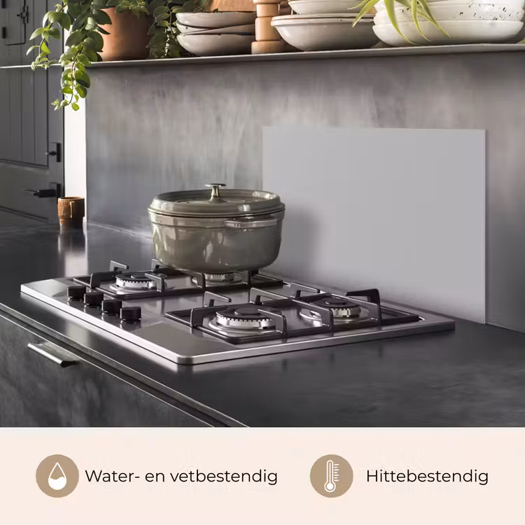 Spatscherm keuken - Grijs - Effen print — 7
