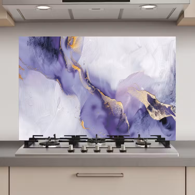 Spatscherm keuken - Paars - Modern - Marmer - Abstract — 1