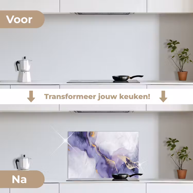 Spatscherm keuken - Paars - Modern - Marmer - Abstract — 3