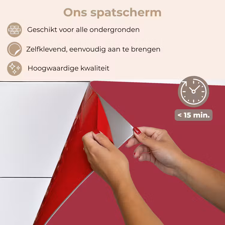 Spatscherm keuken - Rood - Effen kleur — 4