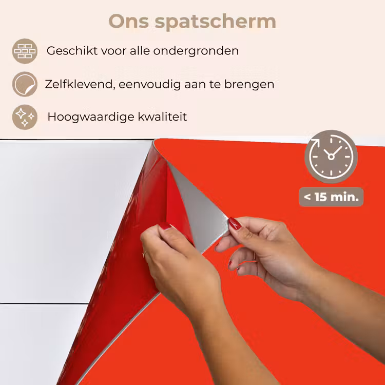 Spatscherm keuken - Rood - Kleur - Effen — 4
