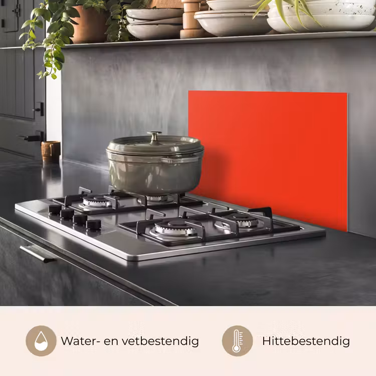 Spatscherm keuken - Rood - Kleur - Effen — 7