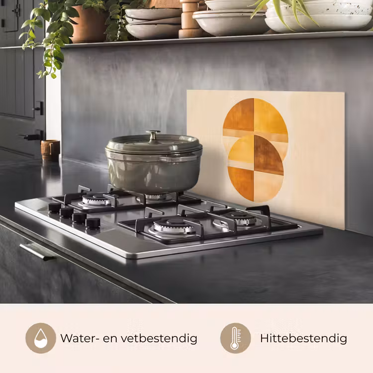 Spatscherm keuken - Cirkels - Geel - Minimalistisch — 7