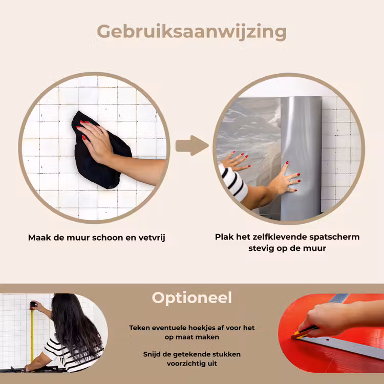 Spatscherm keuken - Kloof - Wit - Sneeuw — 8
