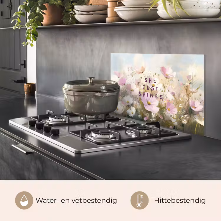 Spatscherm keuken - Quote - Bloemen - Schilderachtig — 7