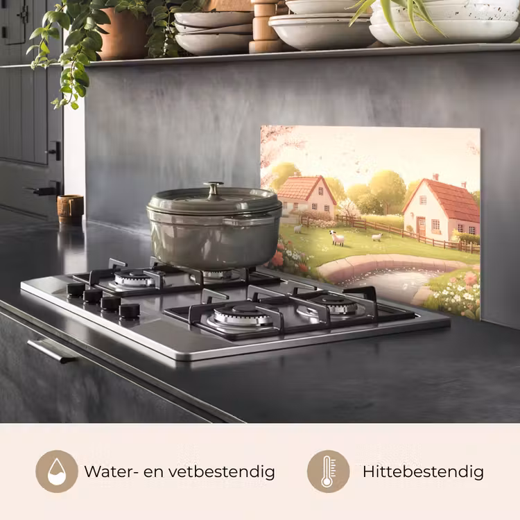 Spatscherm keuken - Schapen - Huisje - Platteland — 7