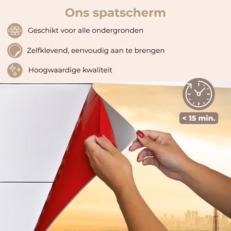Spatscherm keuken - Parijs - Skyline - Zonsondergang - Steden — 4