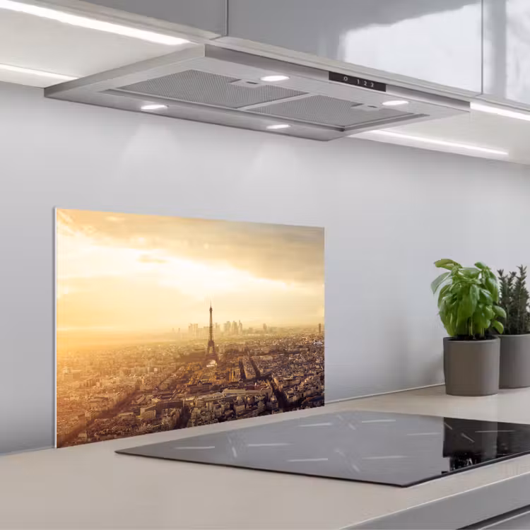 Spatscherm keuken - Parijs - Skyline - Zonsondergang - Steden — 5