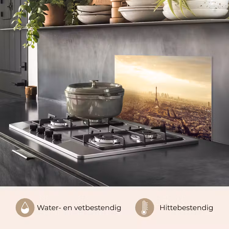 Spatscherm keuken - Parijs - Skyline - Zonsondergang - Steden — 7