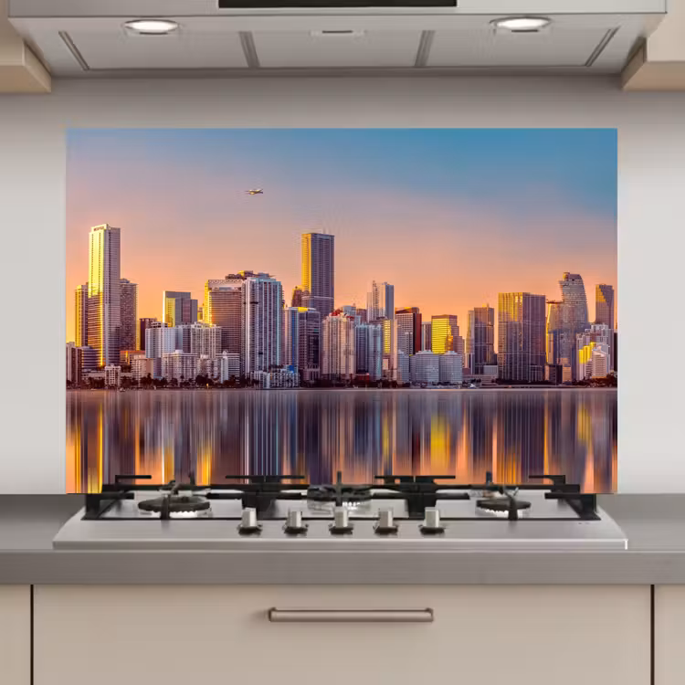 Spatscherm keuken - Skyline - Gebouwen - Steden — 1