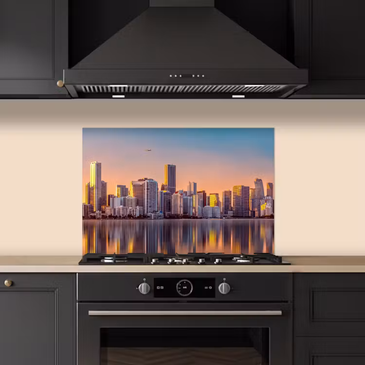 Spatscherm keuken - Skyline - Gebouwen - Steden — 2