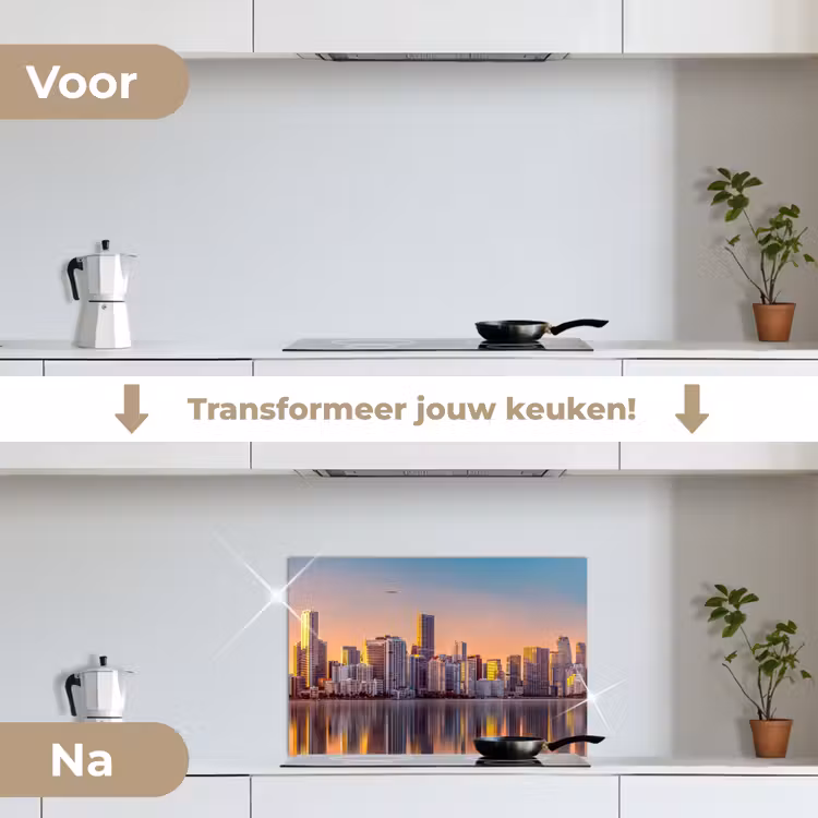 Spatscherm keuken - Skyline - Gebouwen - Steden — 3