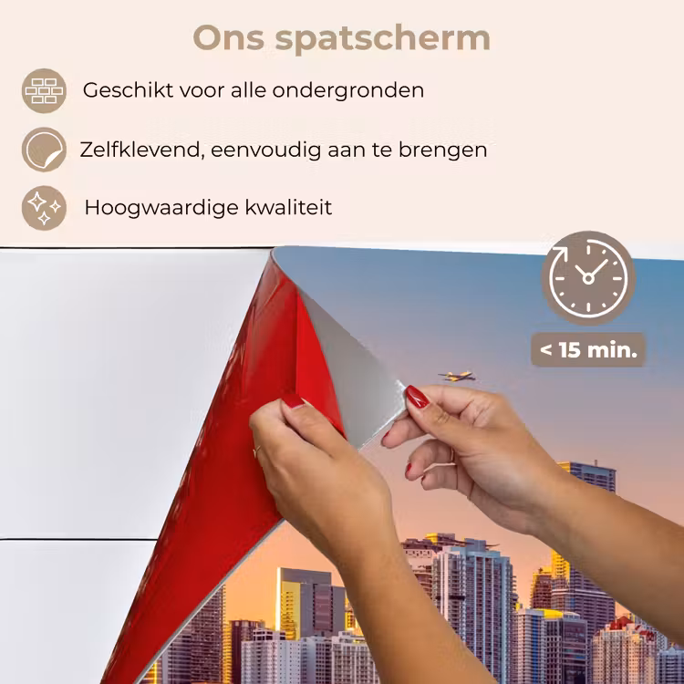 Spatscherm keuken - Skyline - Gebouwen - Steden — 4