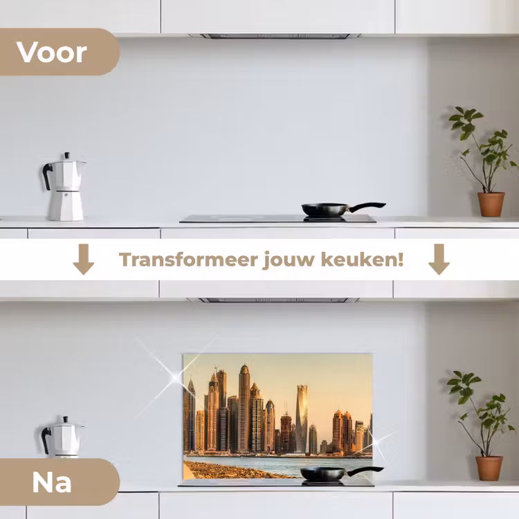 Spatscherm keuken - Skyline - Kanaal - Wolkenkrabbers — 3