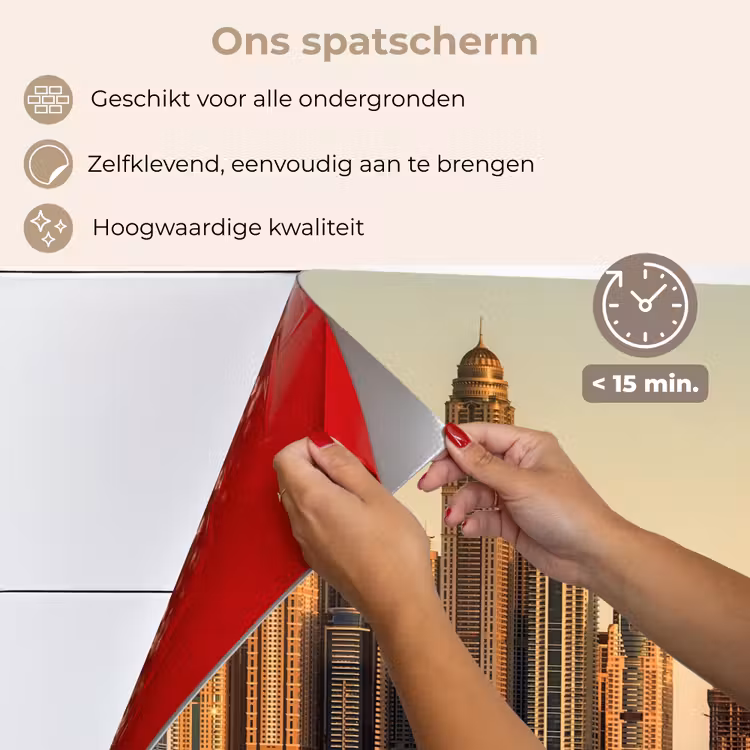 Spatscherm keuken - Skyline - Kanaal - Wolkenkrabbers — 4