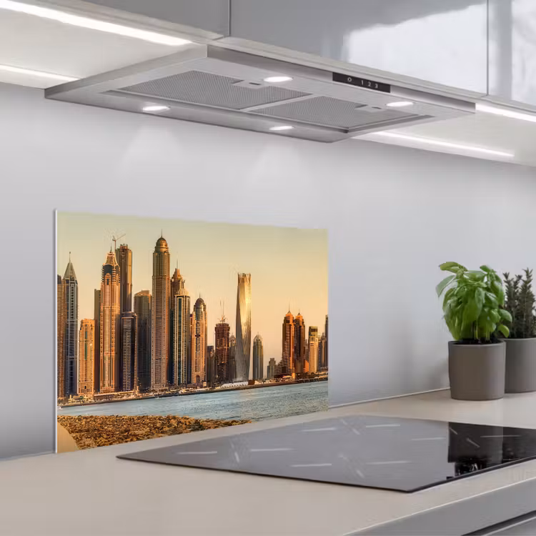 Spatscherm keuken - Skyline - Kanaal - Wolkenkrabbers — 5